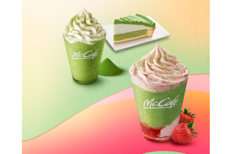 McCafé by Barista「いちご宇治抹茶フラッペ」「宇治抹茶モンブラン