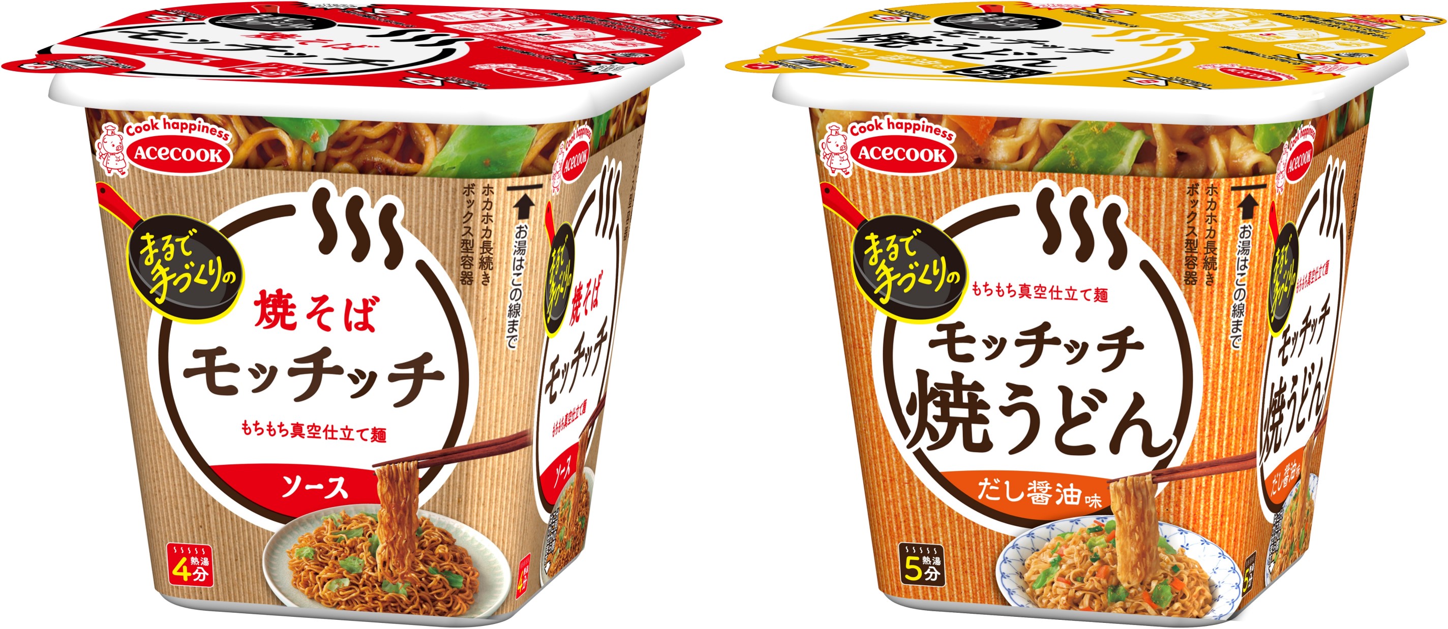 エースコック「焼そばモッチッチ」をリニューアル、「焼うどんモッチッチ だし醤油味」新発売 - グルメ Watch