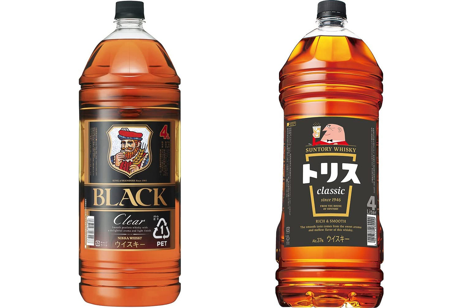 ブラックニッカ クリア（4L）」が3573円、「サントリー ウイスキー