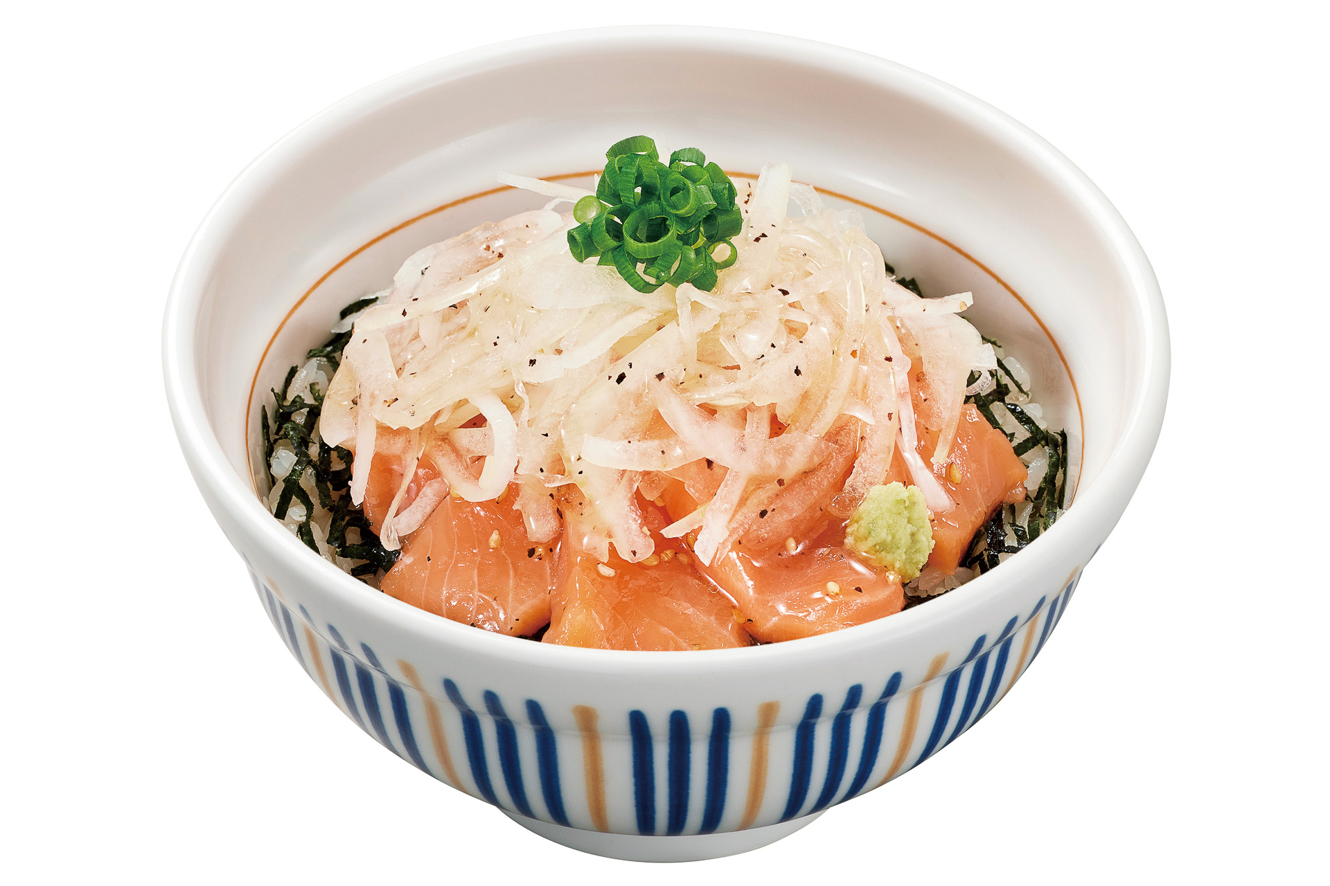 なか卯、漬けサーモンとシャキシャキ国産玉ねぎの「オニオン