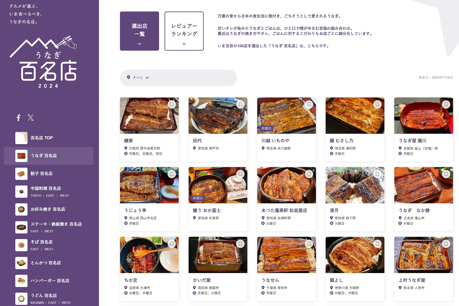 食べログ うなぎ 百名店 2024」発表。初選出は13店 - グルメ Watch 食べログ うなぎ 百名店 2024」発表。初選出は13店 - グルメ Watch