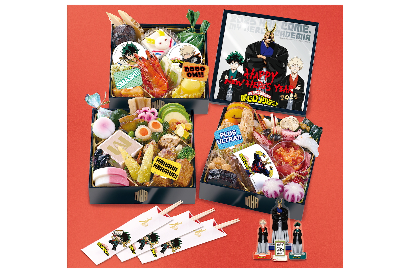 僕のヒーローアカデミア おせち2025」発売。特製重箱に祝い箸/アクリル