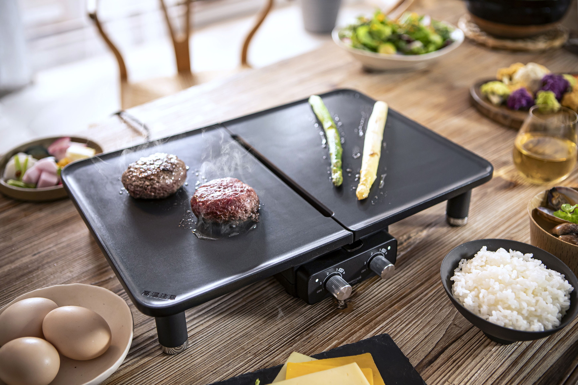 ★新品★DOSHISHA evercook DECO DUO GRILL ドウシシャ、火力をそれぞれ調整可能なデュアルプレート構造「evercook