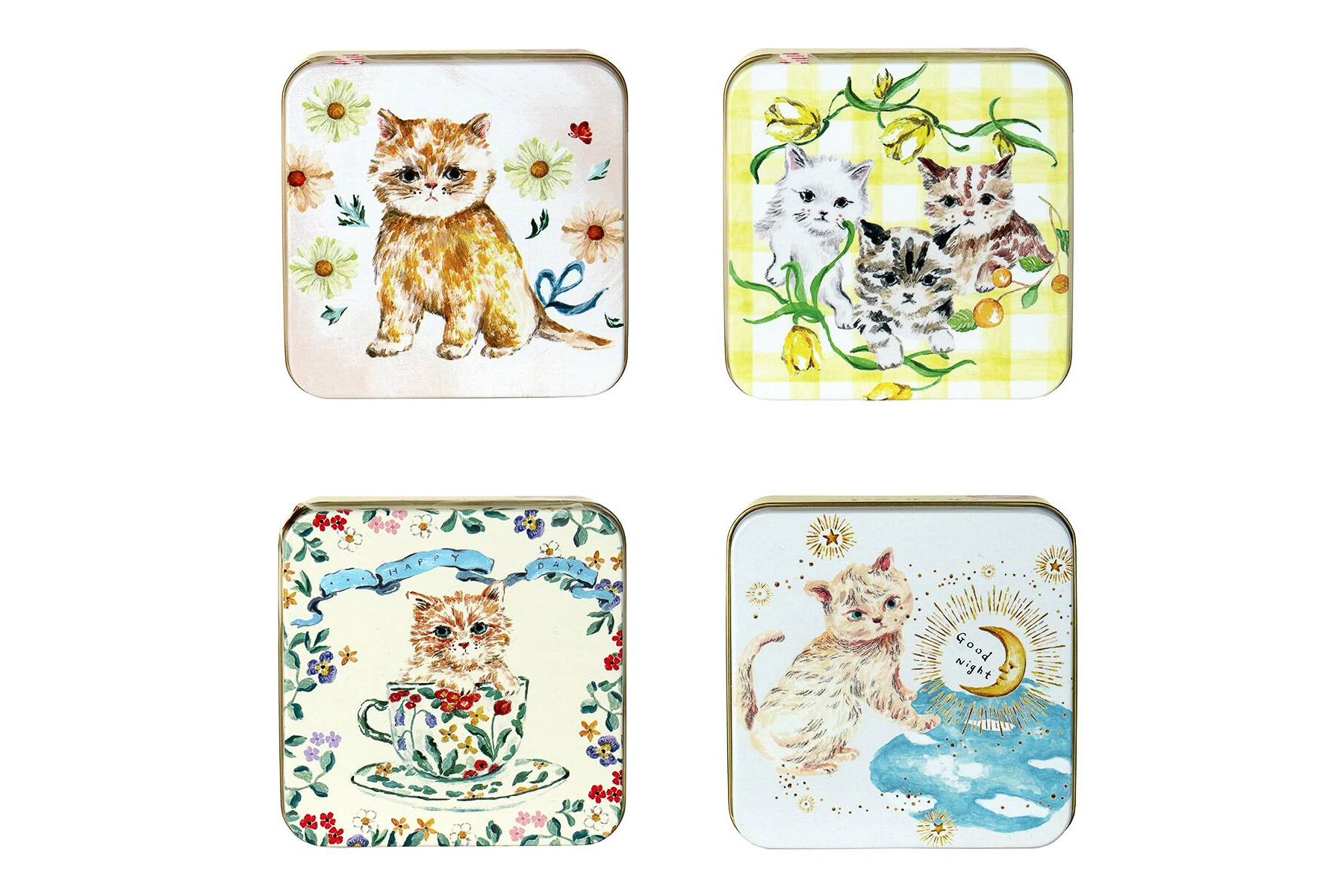 カルディ、子猫デザインの「こねこのこねこねクッキー缶」発売