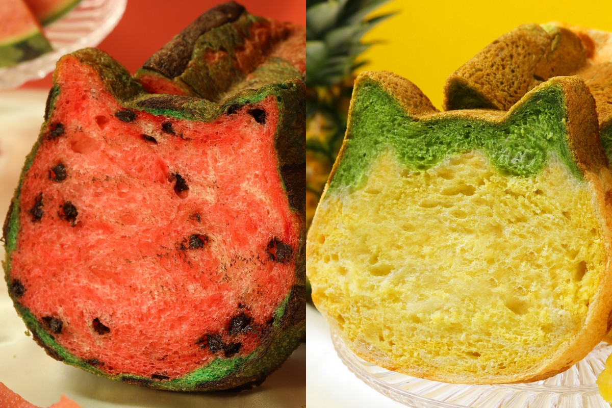 パイナップルとスイカをモチーフにしたオンライン限定の「ねこねこ