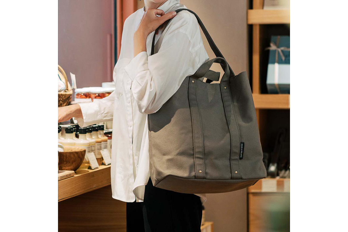 コットントートバッグ ブラック S DEAN&DELUCA DEAN&DELUCA ディーン&デルーカ トートバッグ DEAN & DELUCA】＜限定 DEAN & DELUCAコットントートバッグ S　ブラック