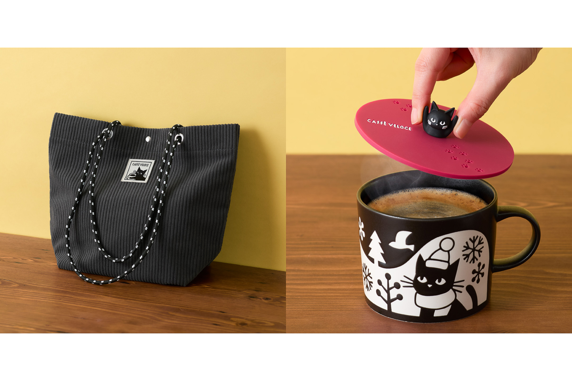 カフェ・ベローチェ、黒ねこがかわいい福袋「冬の黒ねこハッピーバッグ