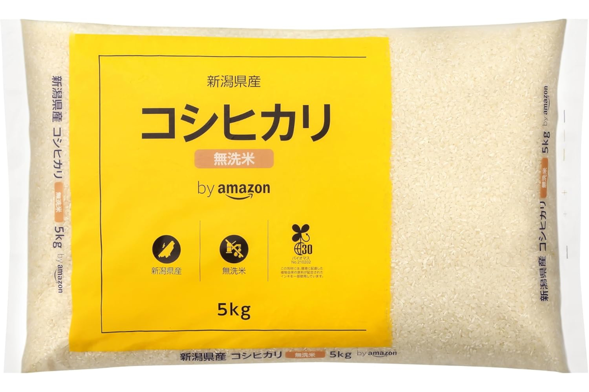 Amazon、「by Amazon 新潟県産 無洗米 コシヒカリ 5kg」を21％オフの