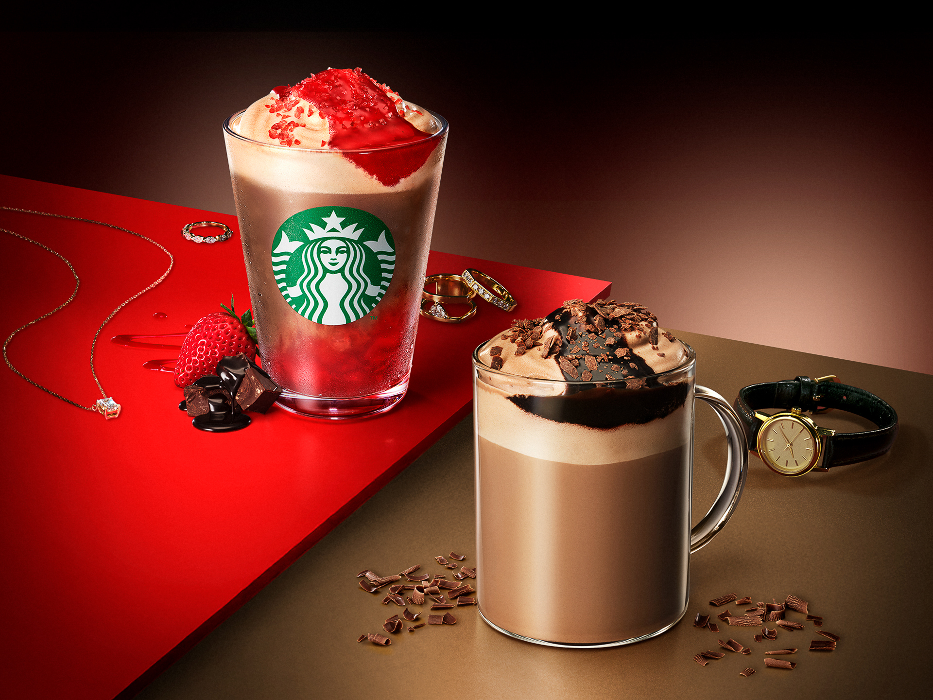 スターバックス、濃厚なカカオと甘酸っぱいイチゴを味わう「カカオ