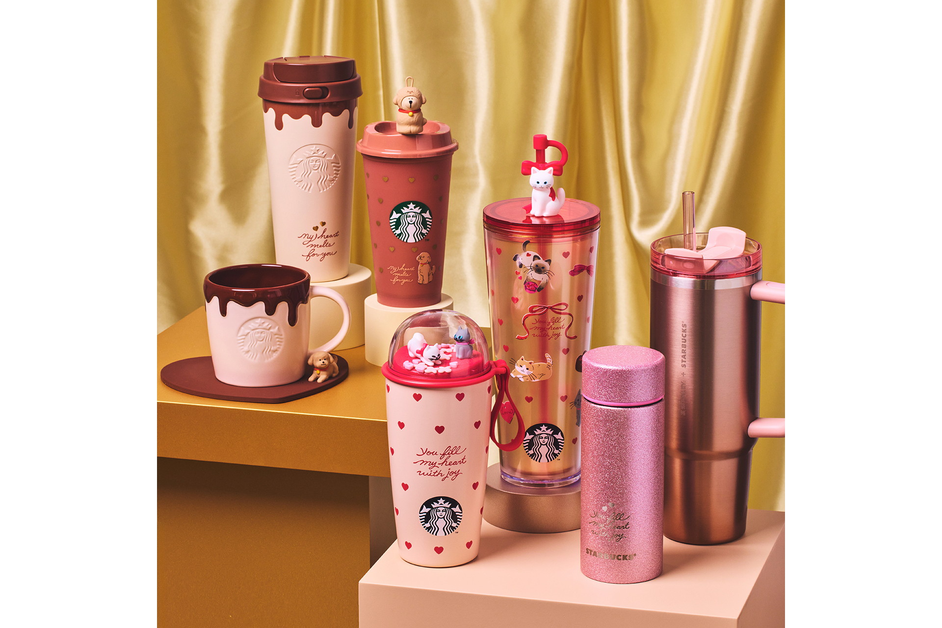 スターバックス、チョコや犬・猫をモチーフにしたバレンタインを彩る