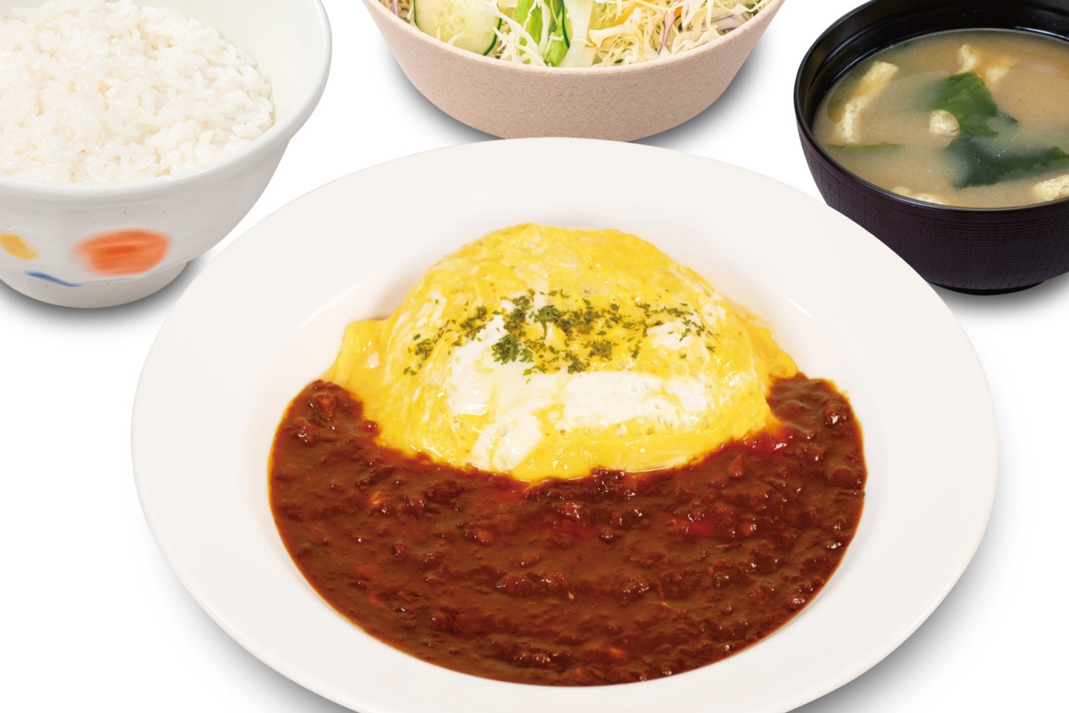 松屋のオムデミハンバーグ定食、1/20発売