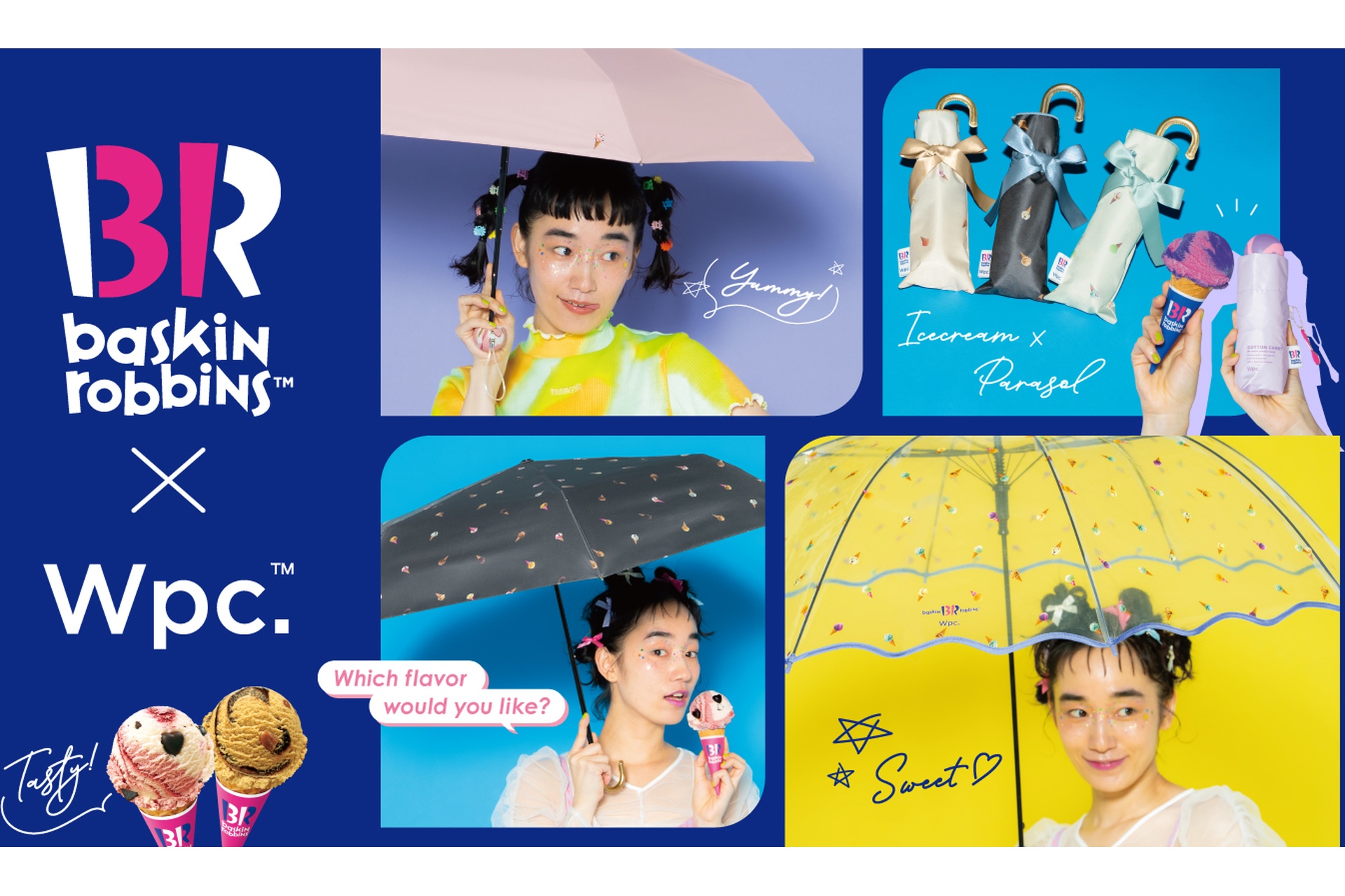 サーティワンの人気フレーバーをあしらった日傘・ビニール傘が「Wpc