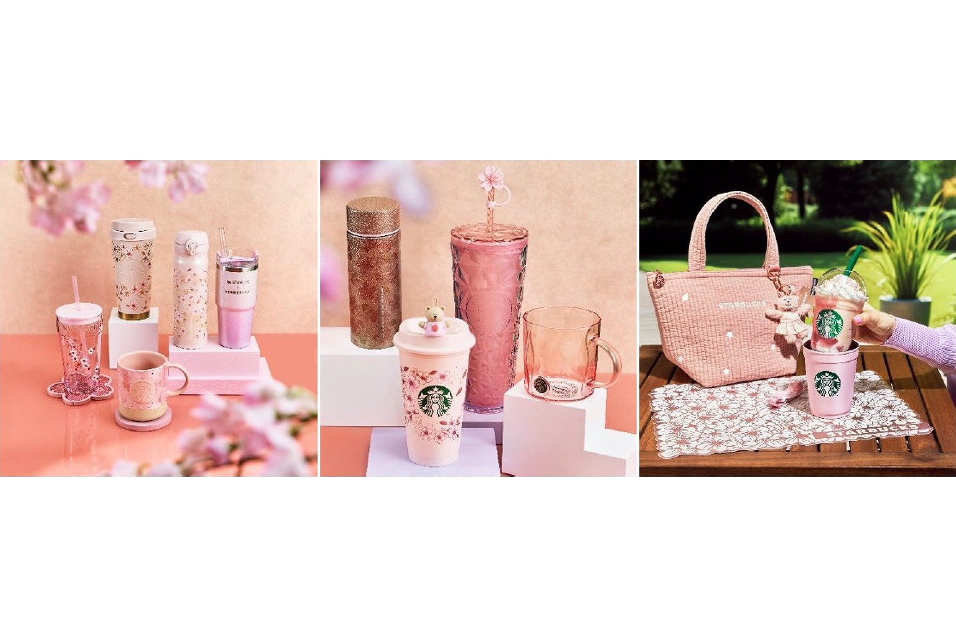 スターバックス、桜をモチーフにしたステンレスボトル/タンブラー