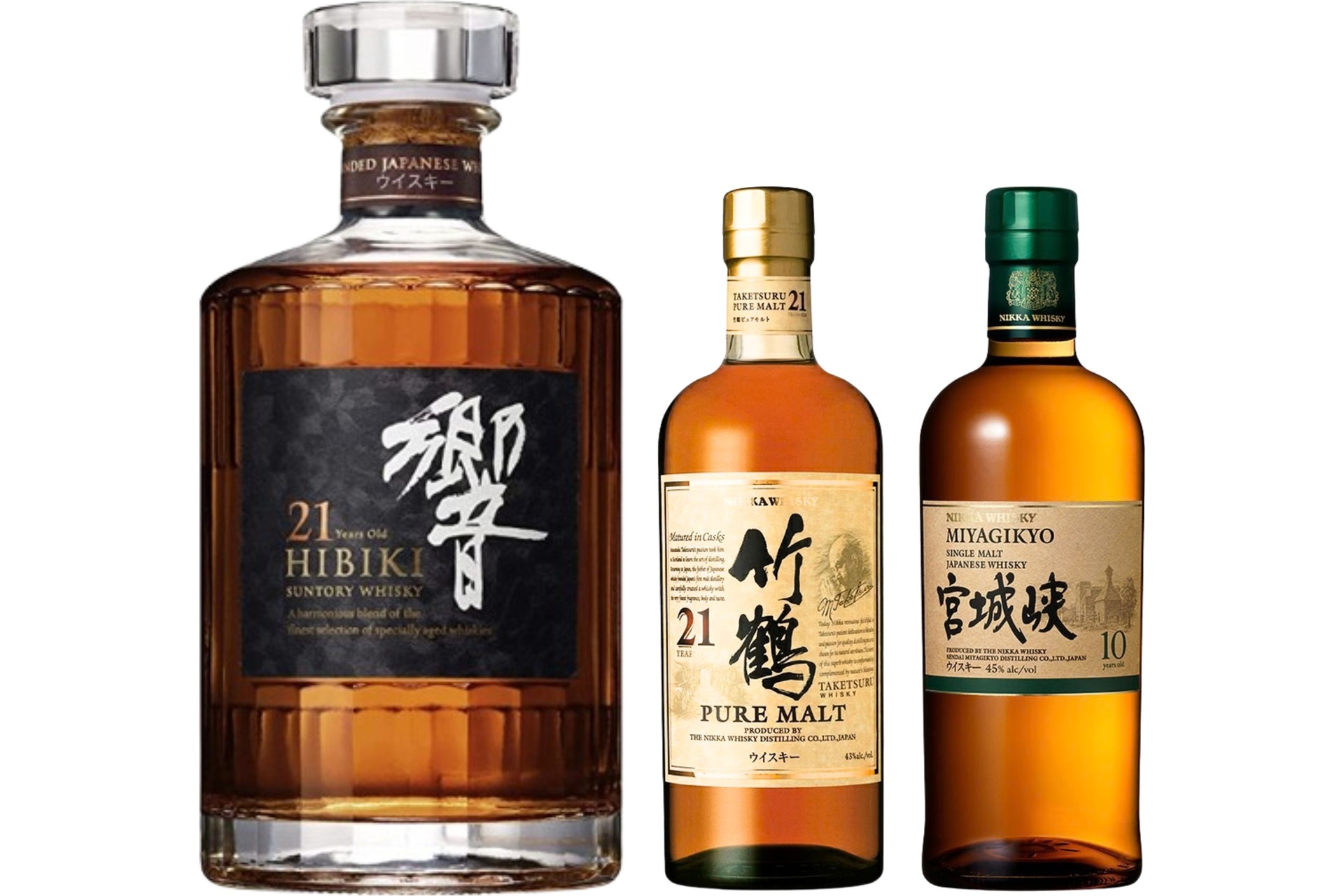 ウイスキー4点セット（マッカラン12, 竹鶴, 知多, 響） 竹鶴17年、山崎12年、響JH、マッカラン12年シェリーオーク、マッカラン