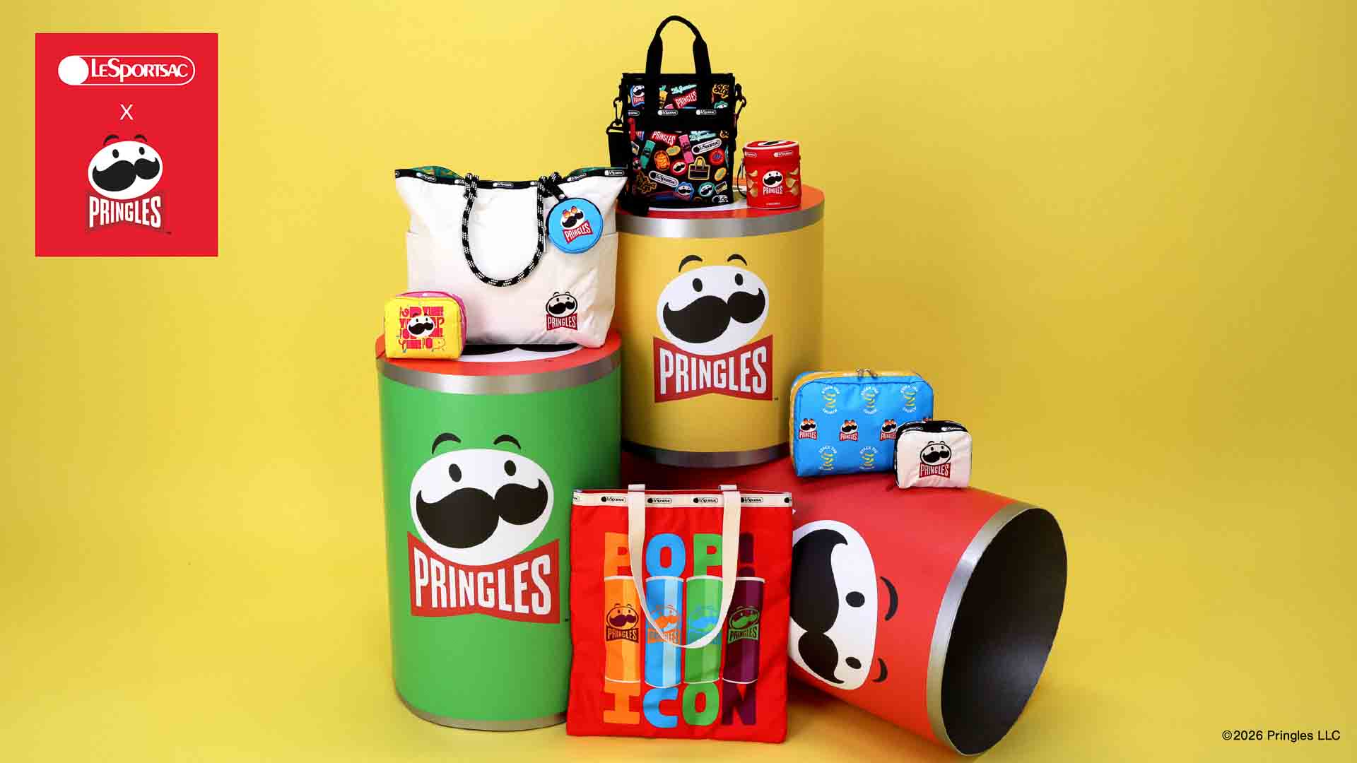 レスポートサック×プリングルズ、缶パッケージ柄のトートや「Mr.P