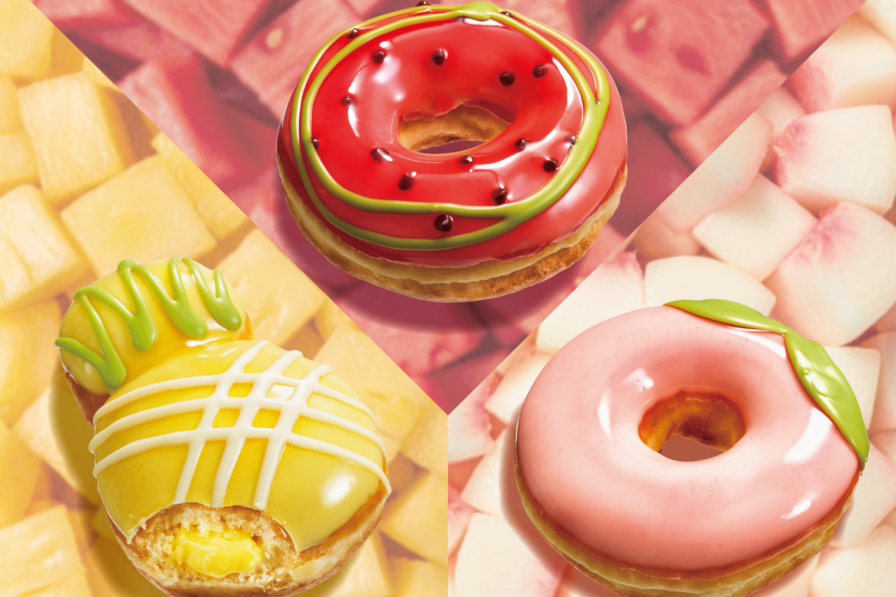 ビバ！リラッくじ　Part 41 キイロイトリのかわいいドーナツショップ♪ クリスピー・クリーム・ドーナツ、スイカ/ピーチ/パイナップルの見た目