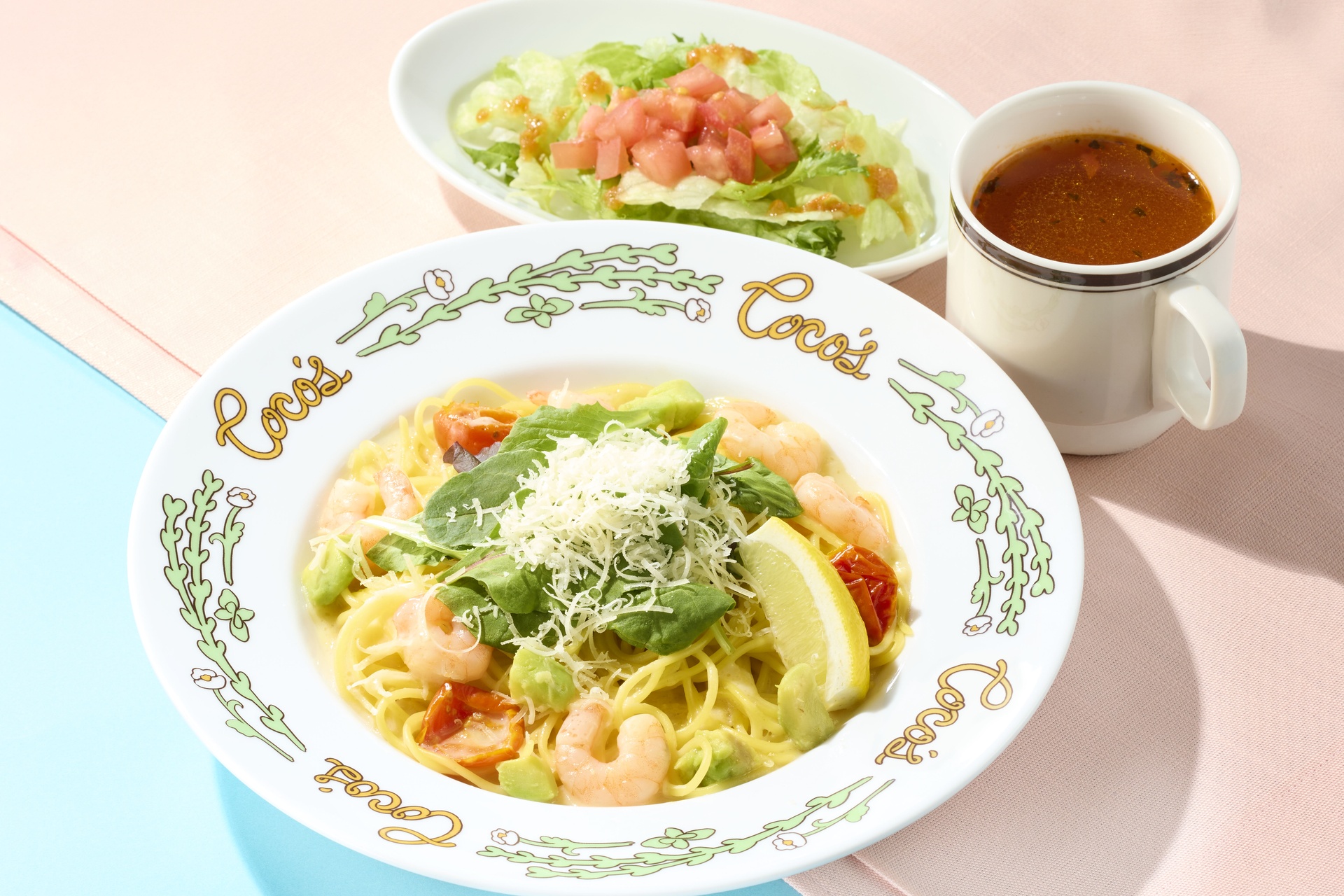 ココス、お得な「海老とアボカドのレモンクリームパスタランチ」などが