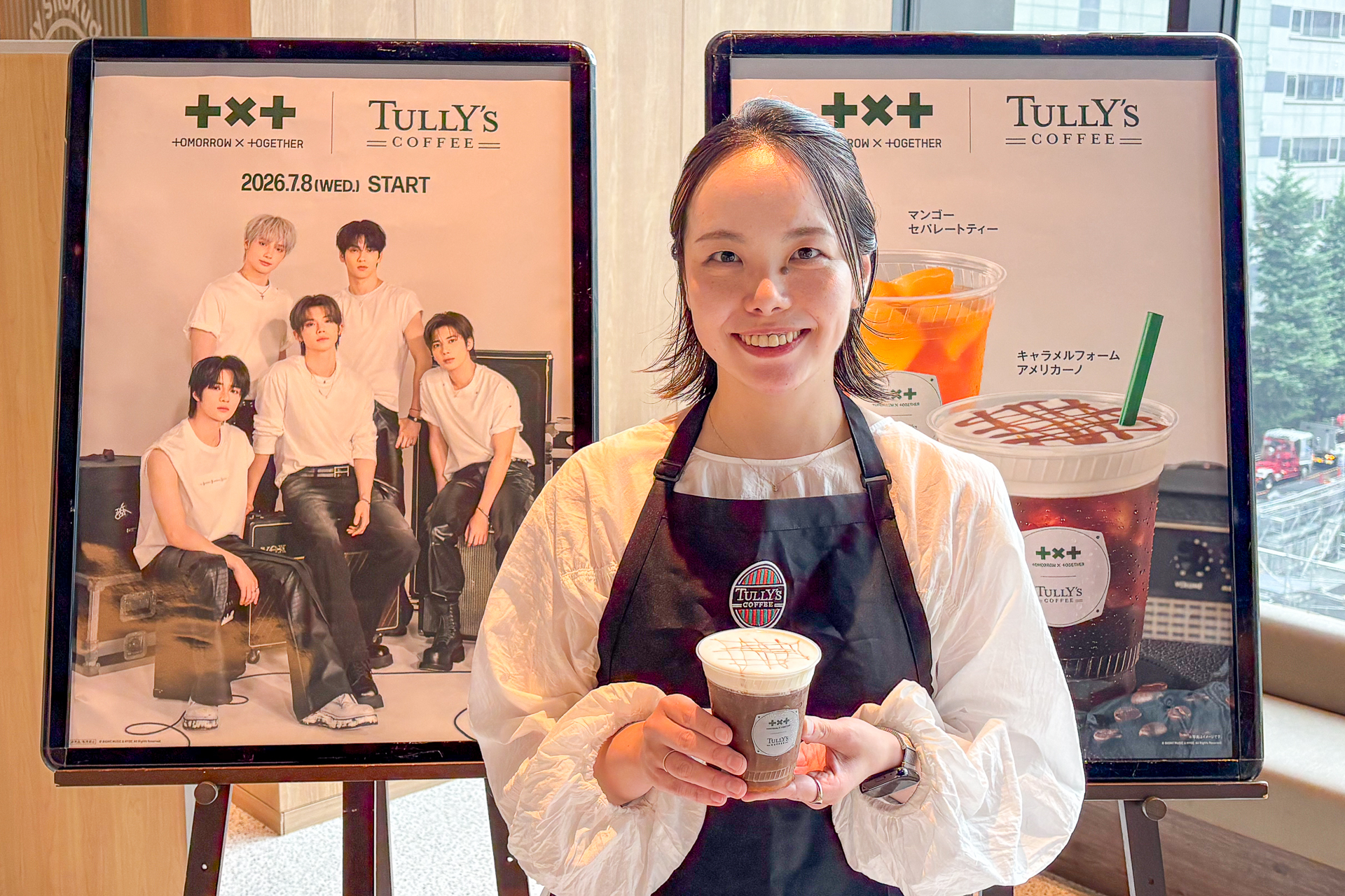 タリーズコーヒー、TOMORROW X TOGETHERとのコラボで韓国トレンドを