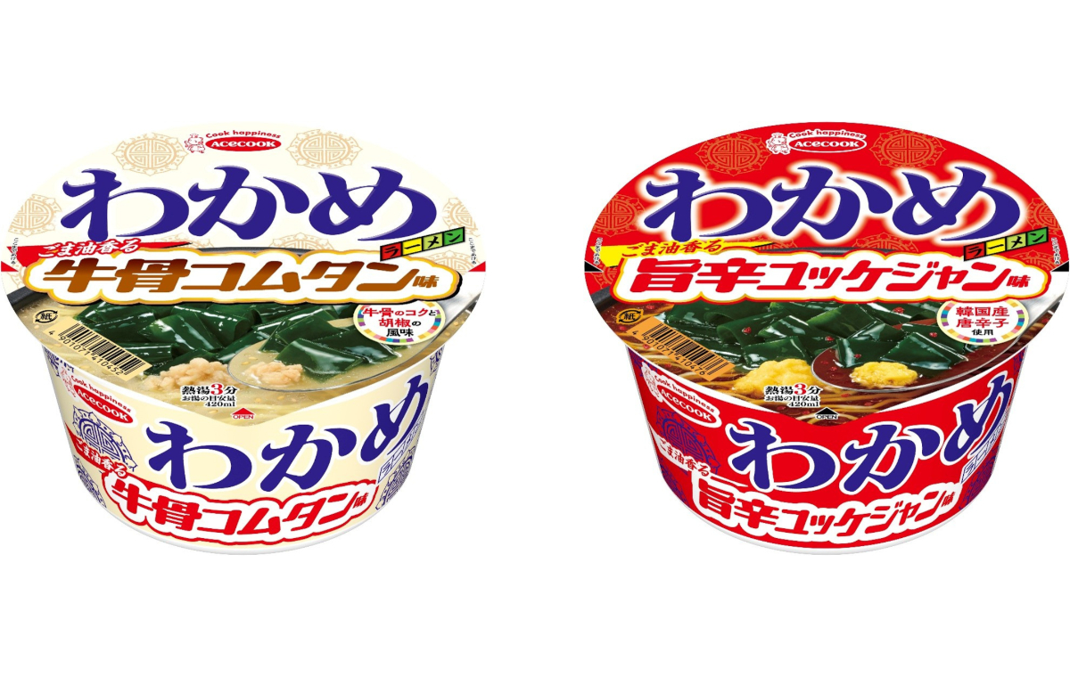 デストラーデワンタン　わかめご飯 1食分×50袋　２箱 エースコック「わかめラーメン」に韓国風のスープをかけ合わせた「牛骨